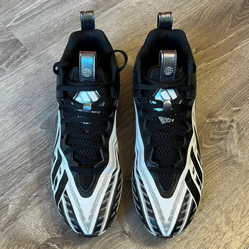 Adidas Freak Spark MD Football Cleats Black‎ White Geometric Graphic Mens 7.5
